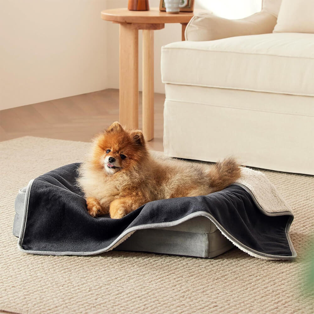 Manta de felpa reversible para mascotas, acogedora y protectora