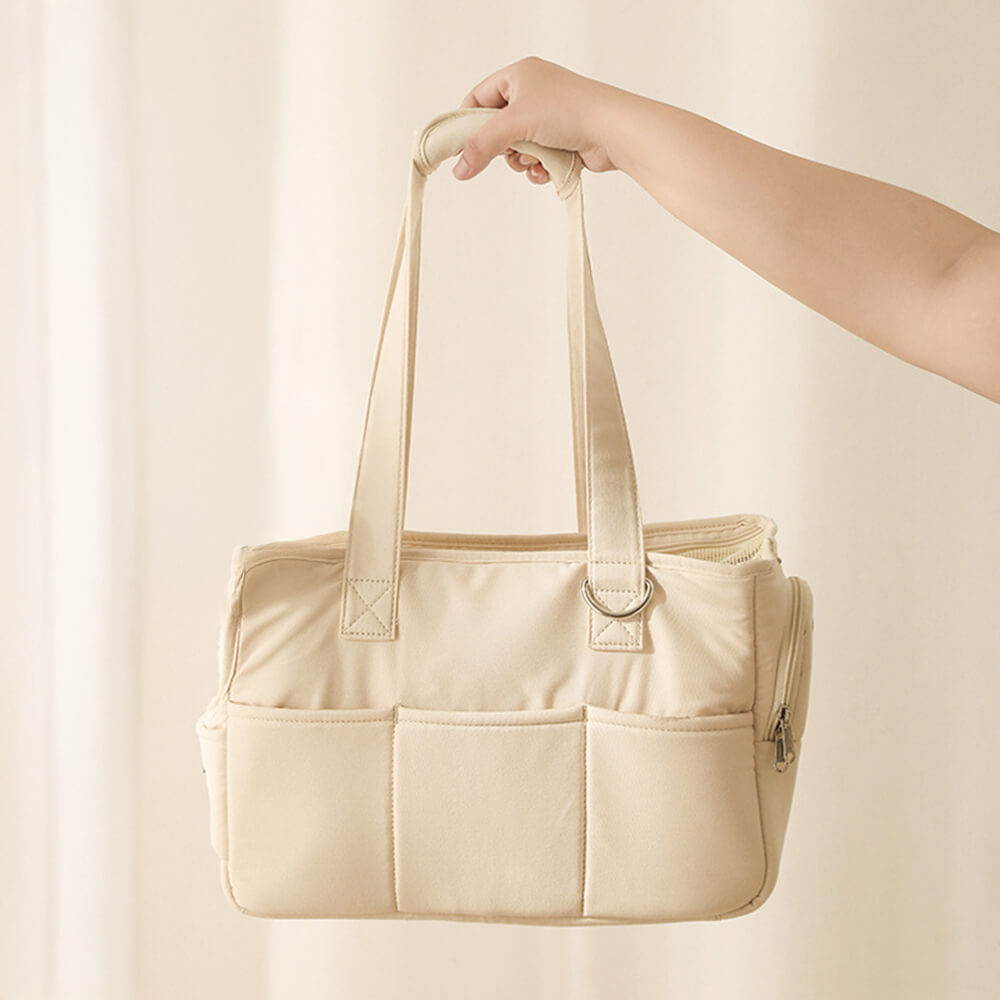 Bolsa transportadora para perros y gatos con estilo, a rayas y amigable para viajar