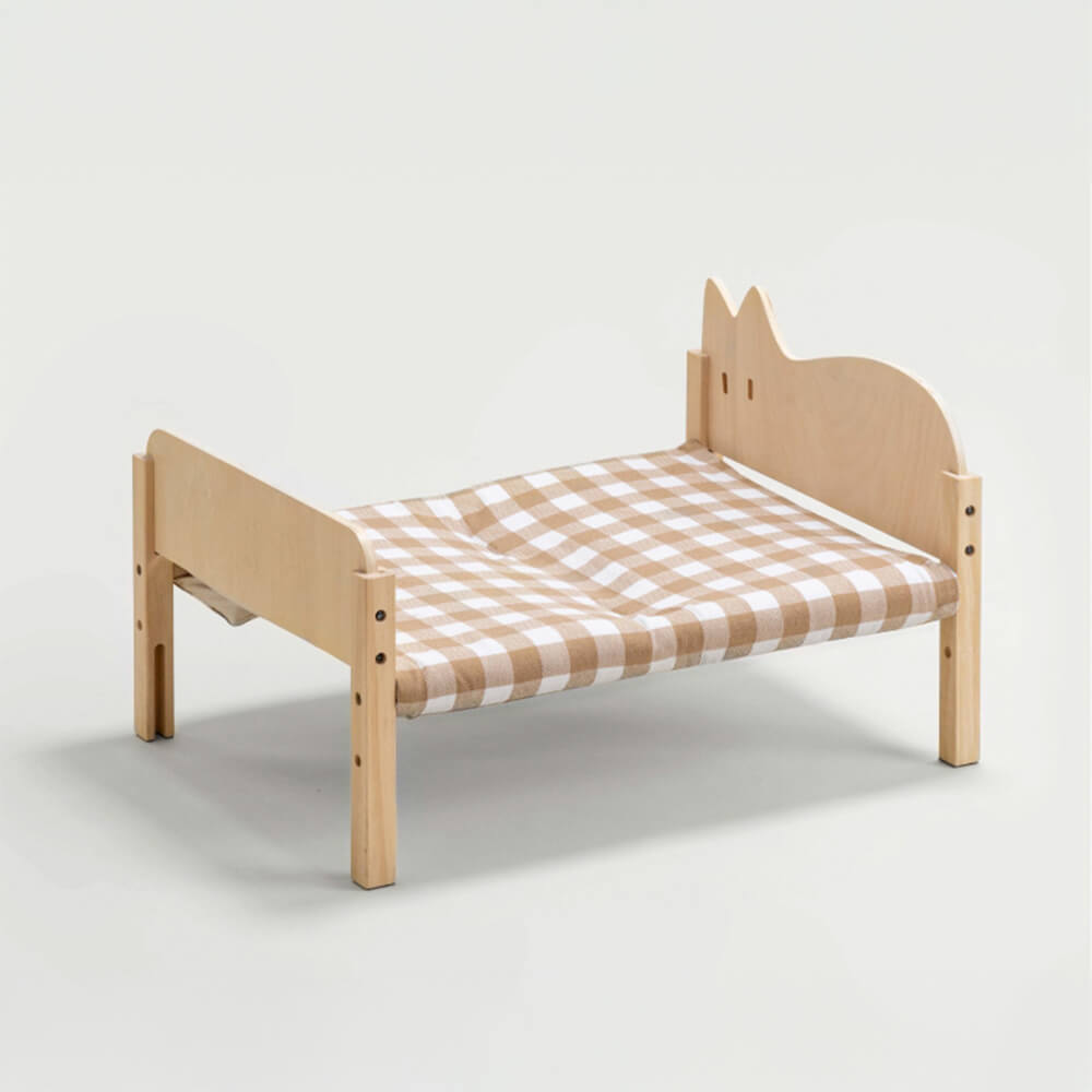 Cama para gatos de madera apilable y duradera