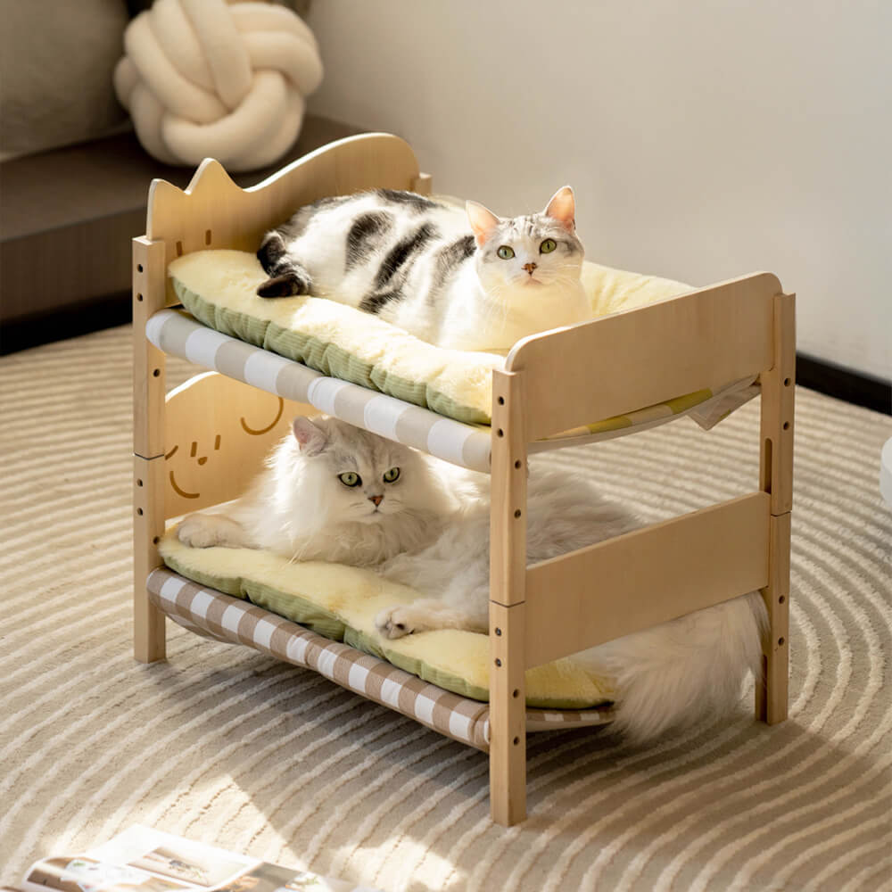 Cama para gatos de madera apilable y duradera