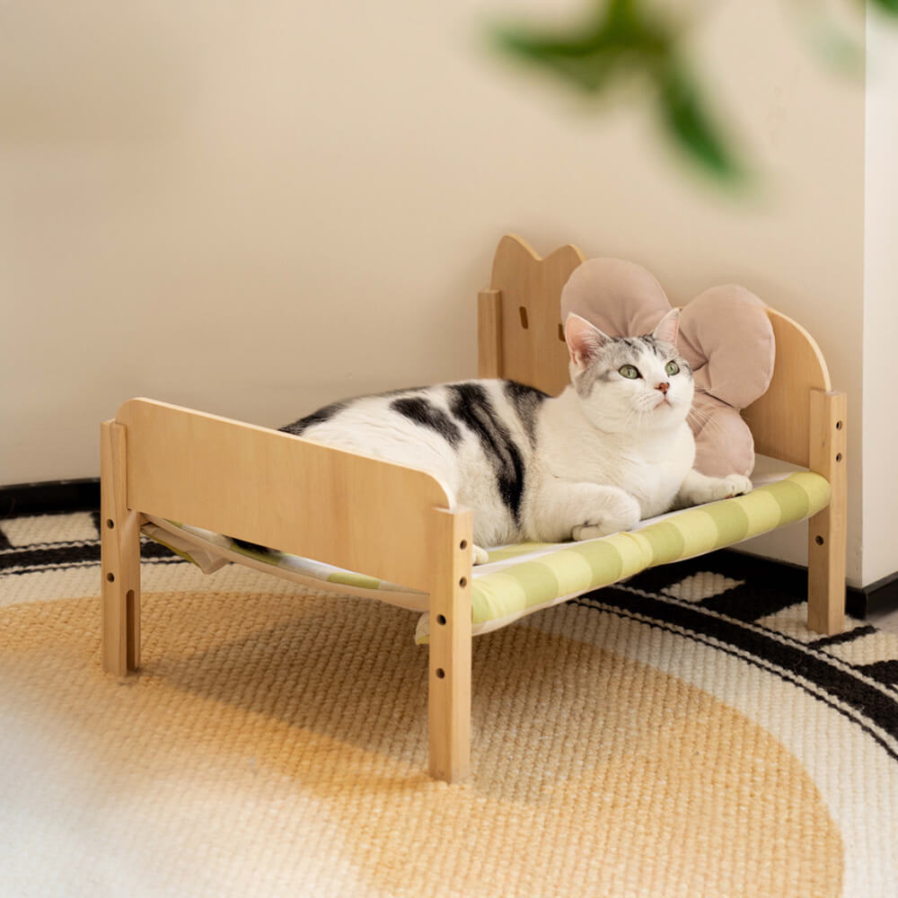 Cama para gatos de madera apilable y duradera