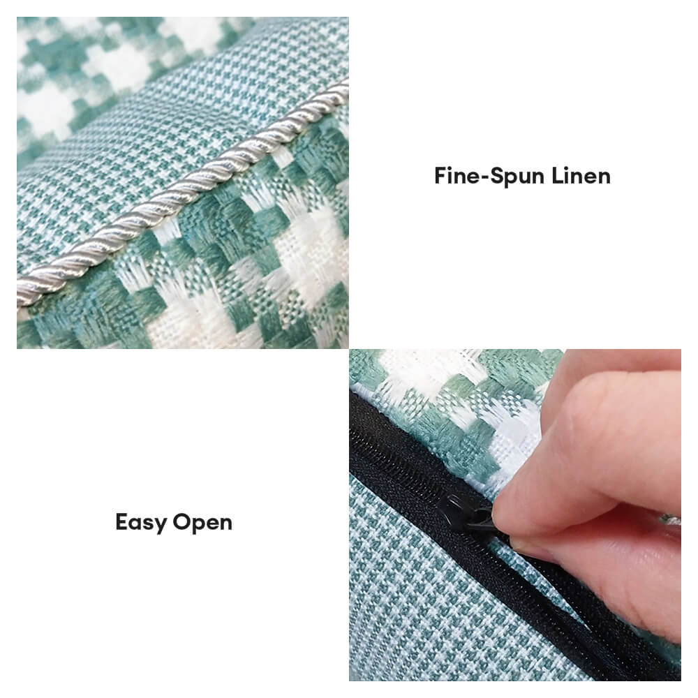 Cama Sofá de Algodón-Lino de Houndstooth de Lujo para Perros y Gatos, Confort en Todas las Temporadas