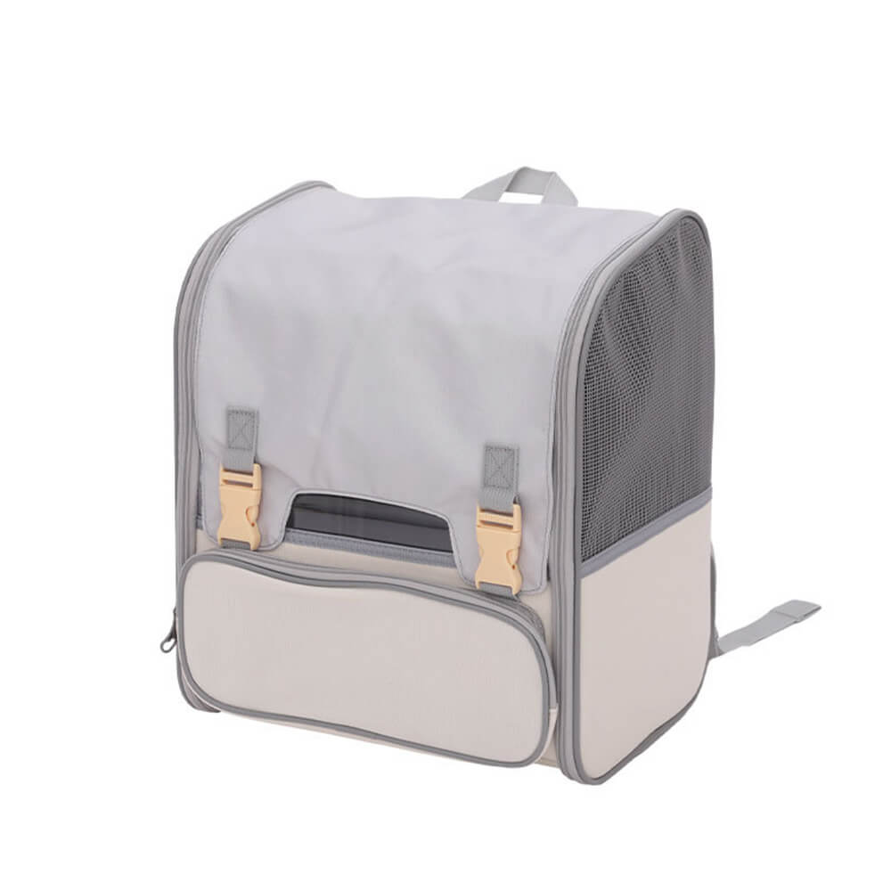 Mochila para mascotas multifuncional completamente transpirable, bolso transportador de gato