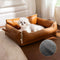 Faux cuero impermeable látex protector de látex sofá cama para perros