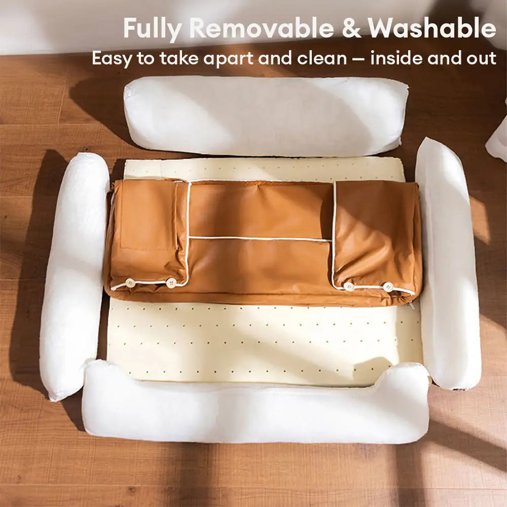 Faux cuero impermeable látex protector de látex sofá cama para perros