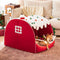 Cama de perros ortopédico festivo de la casa de nieve - Calidez de Navidad