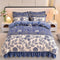 Elegancia floral Milk Velvet Bed Sheet juego con falda de cama