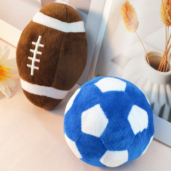 Juguete para perros chirriante de masticación interactiva de fútbol