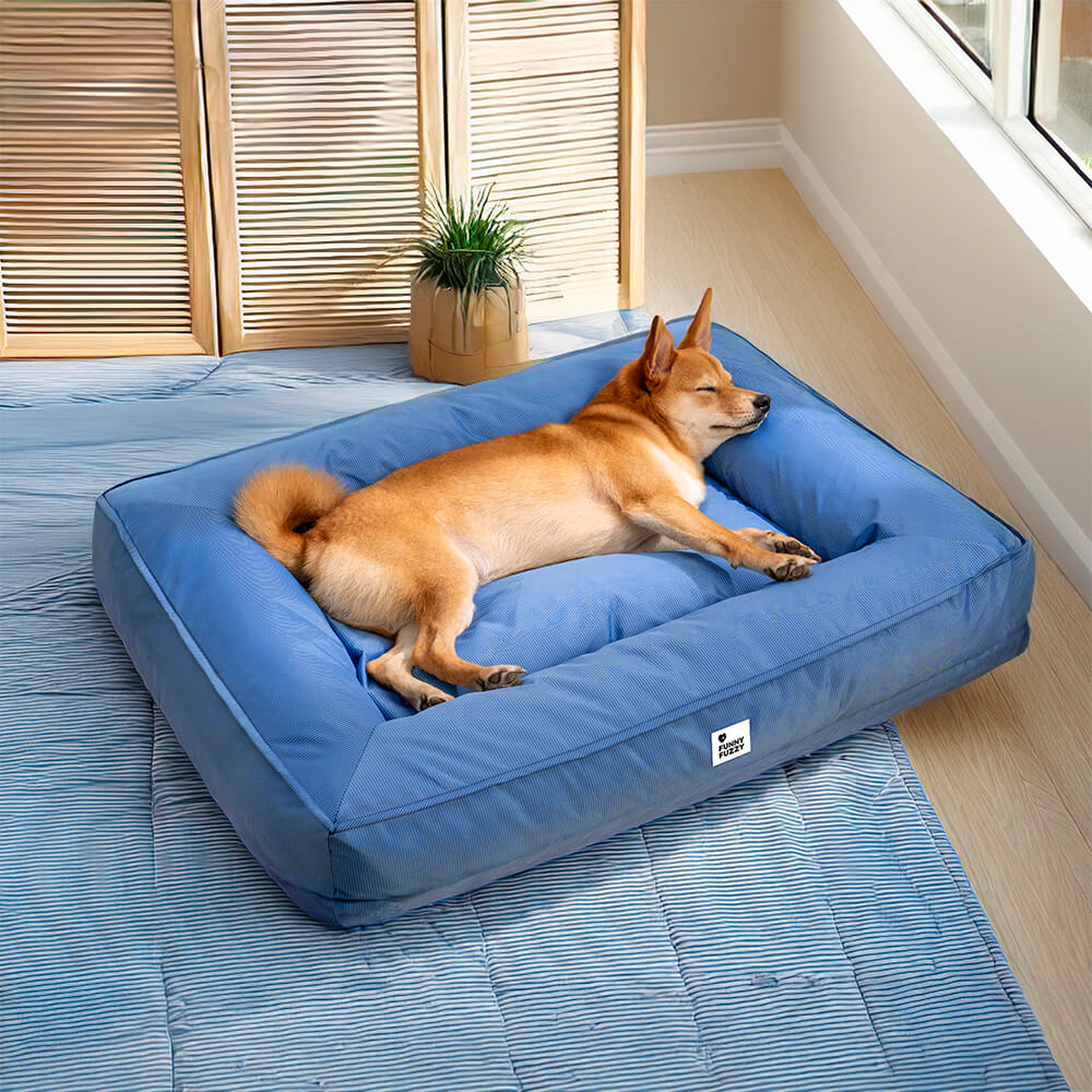 Cama para perro grande ortopédica y totalmente impermeable con soporte envolvente