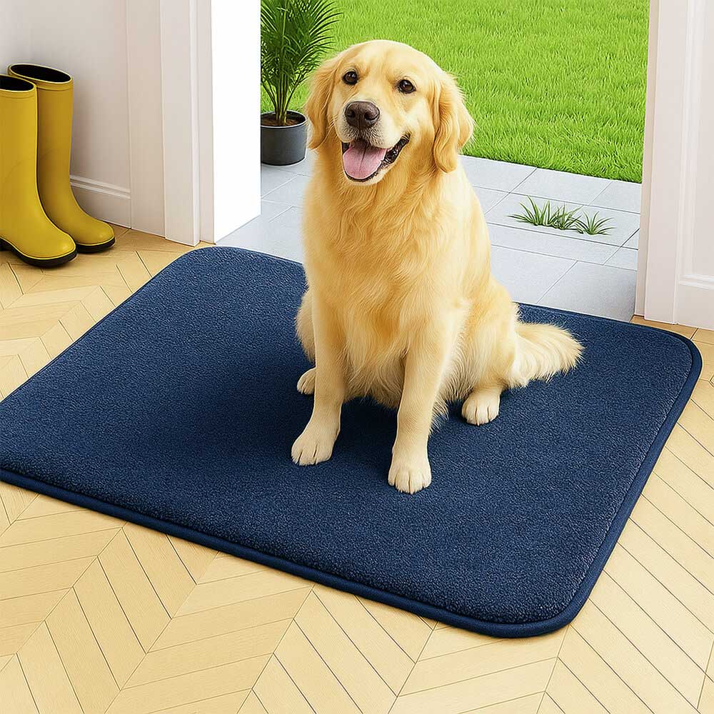 Alfombra para mascotas de felpa gruesa, absorbente y resistente al barro para patas sucias