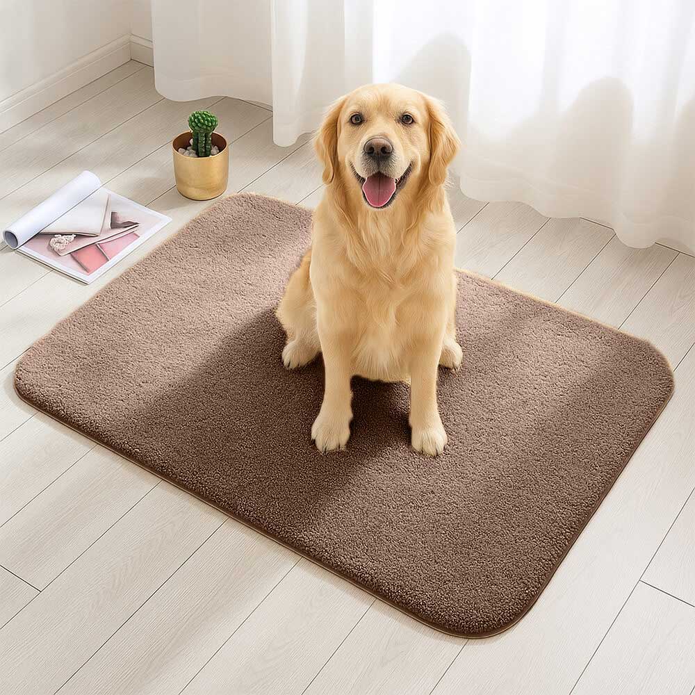 Alfombra para mascotas de felpa gruesa, absorbente y resistente al barro para patas sucias