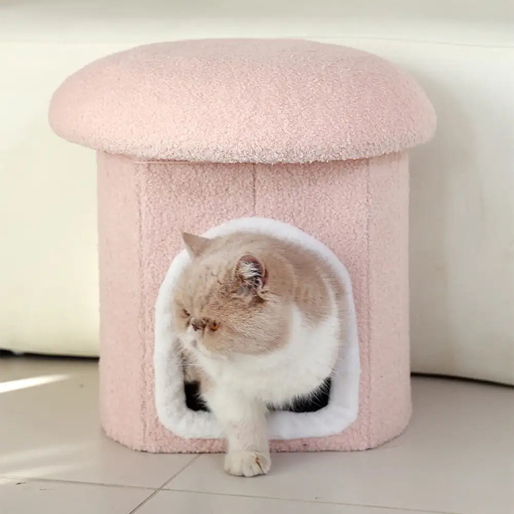 Casa para mascotas tipo otomano portátil, cueva para gatos plegable