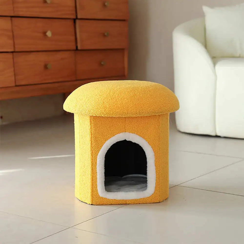 Casa para mascotas tipo otomano portátil, cueva para gatos plegable