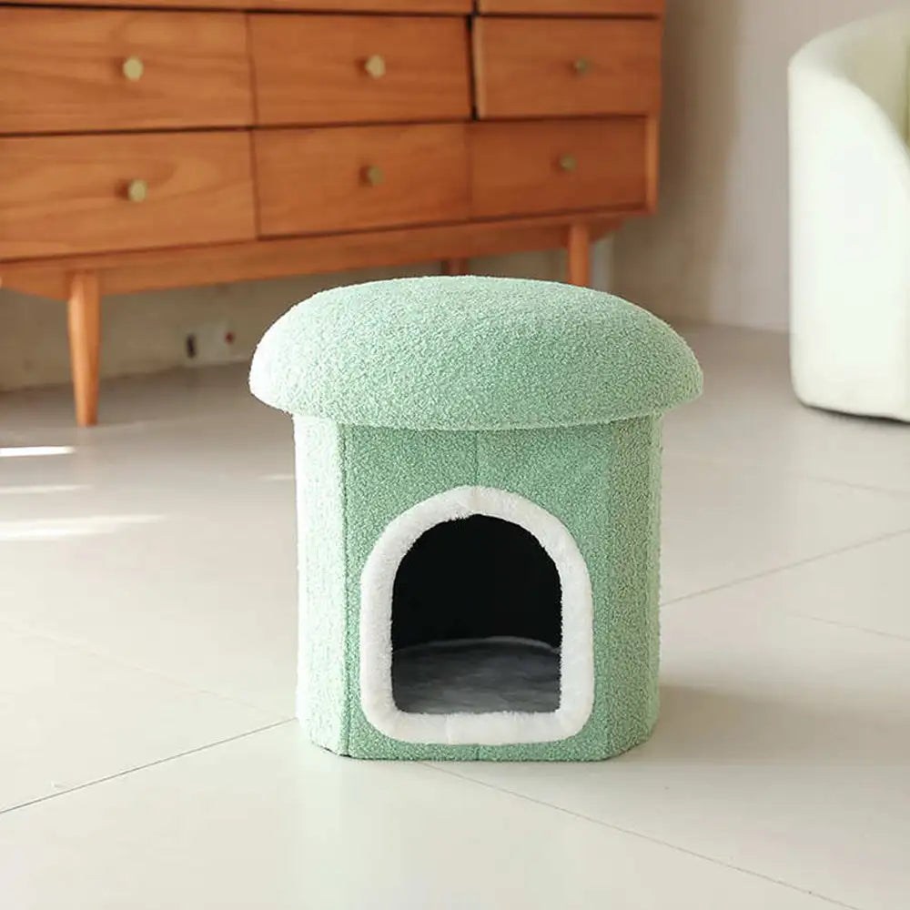Casa para mascotas tipo otomano portátil, cueva para gatos plegable