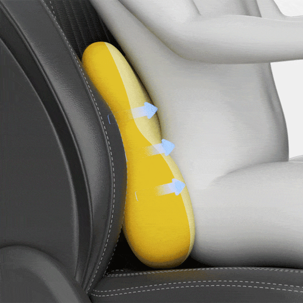 Almohada lumbar de espuma viscoelástica en forma de mariposa ergonómica para coche