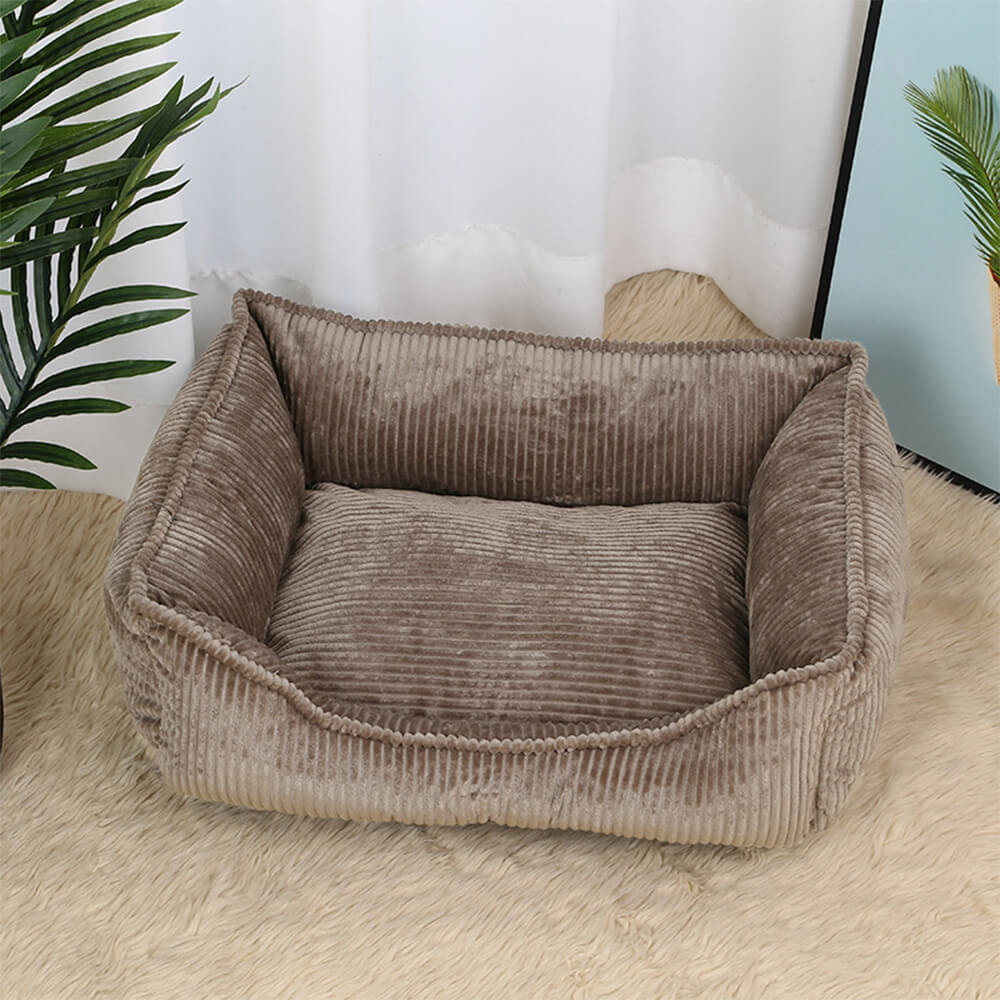 Cama para perros de corduroy duradera y acogedora para todas las estaciones, para perros pequeños y medianos