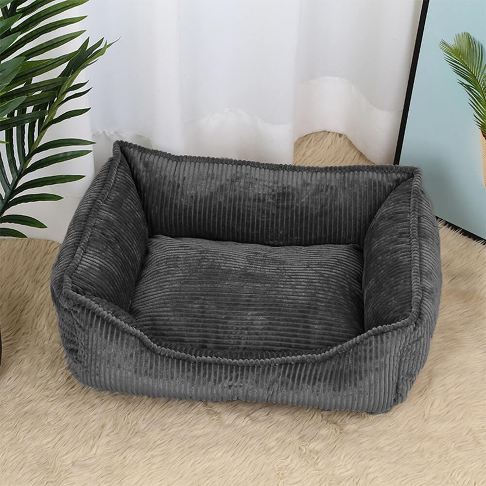 Cama para perros de corduroy duradera y acogedora para todas las estaciones, para perros pequeños y medianos
