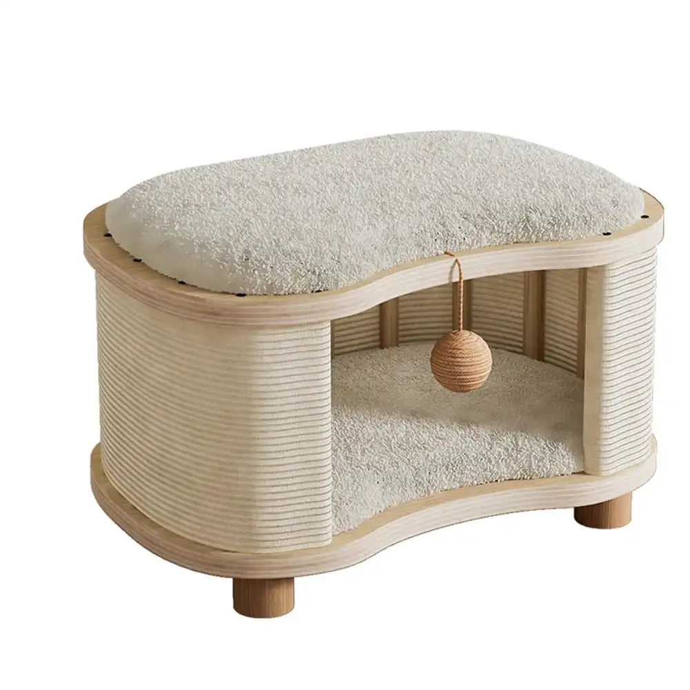 Casa de Gato Cerrada de Madera Moderno 2 en 1 para Todas las Estaciones