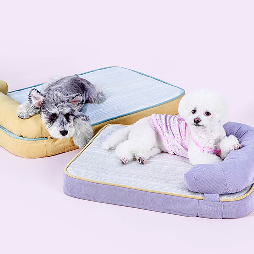 Cama ortopédica para perros transpirable de temporada con forro impermeable y almohada