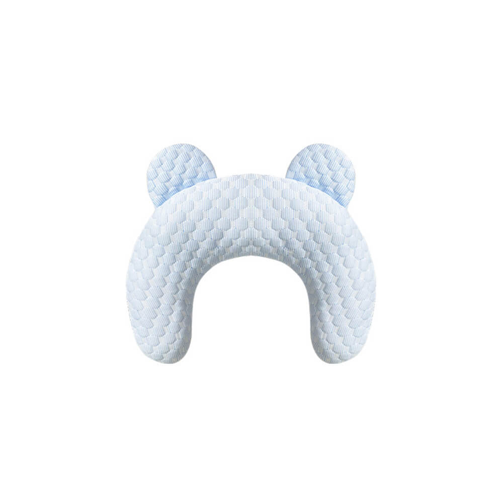 Almohada para mascotas lavable con soporte para el cuello de fibra refrescante con forma de oreja de oso