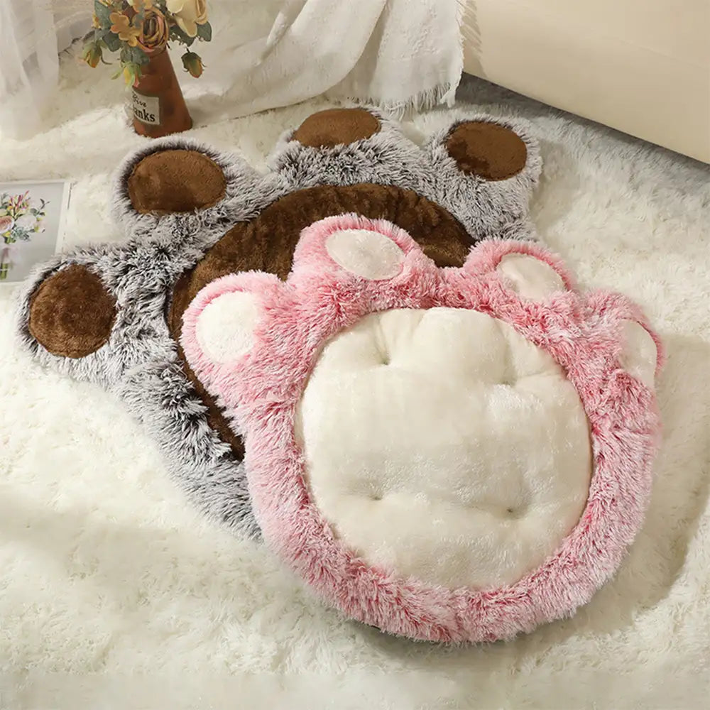 Alfombra para mascotas grande y cómoda de peluche suave con diseño de pata de oso
