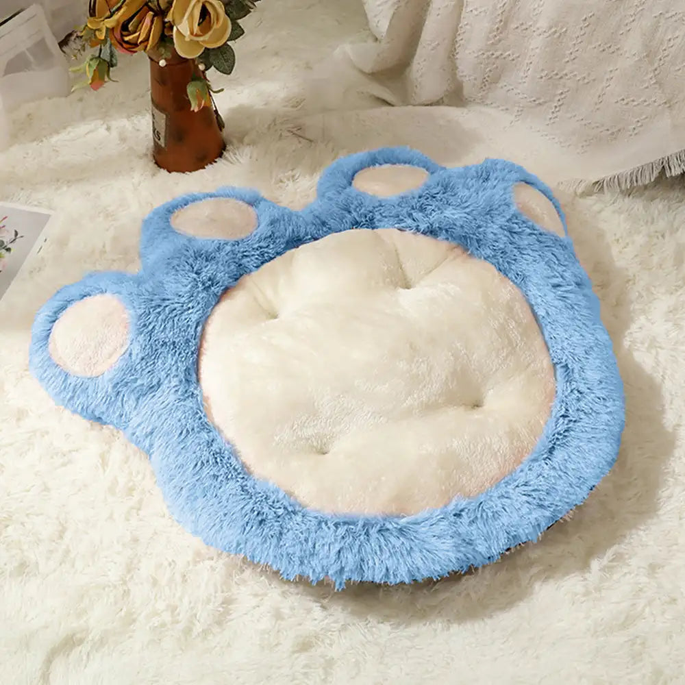 Alfombrilla de mascota grande y cómoda de felpa suave con forma de pata de oso