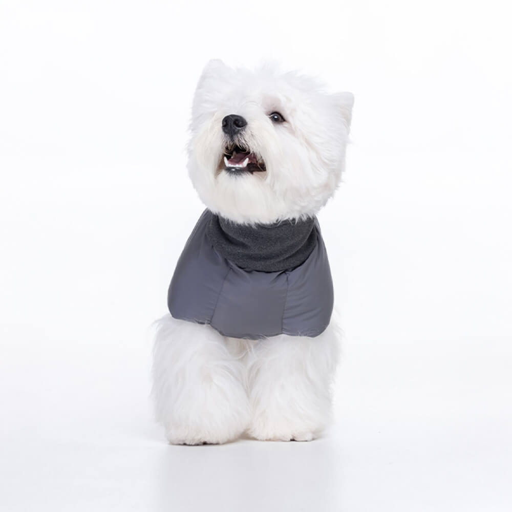 Chaqueta para perro con cuello alto, informal, cálida, impermeable, con rayas reflectantes y ajustable