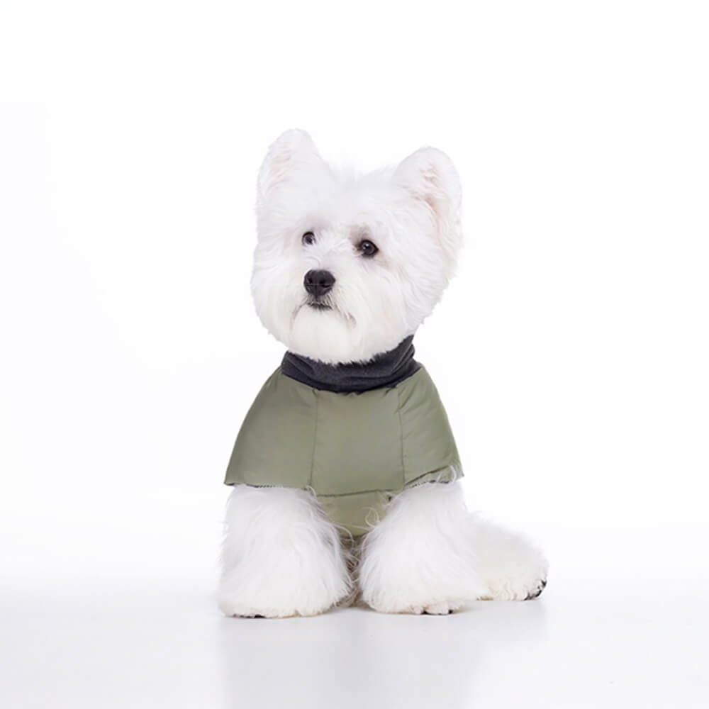 Chaqueta para perro con cuello alto, informal, cálida, impermeable, con rayas reflectantes y ajustable