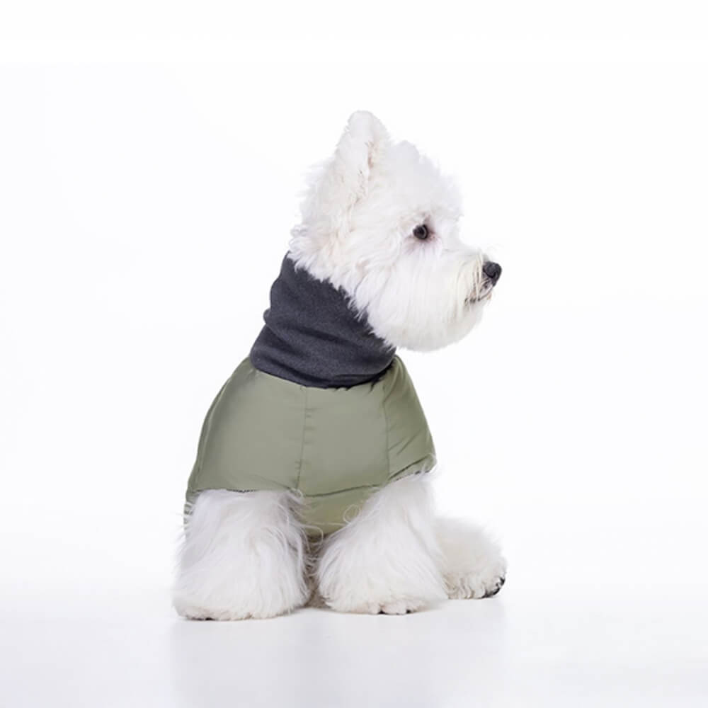 Chaqueta para perro con cuello alto, informal, cálida, impermeable, con rayas reflectantes y ajustable