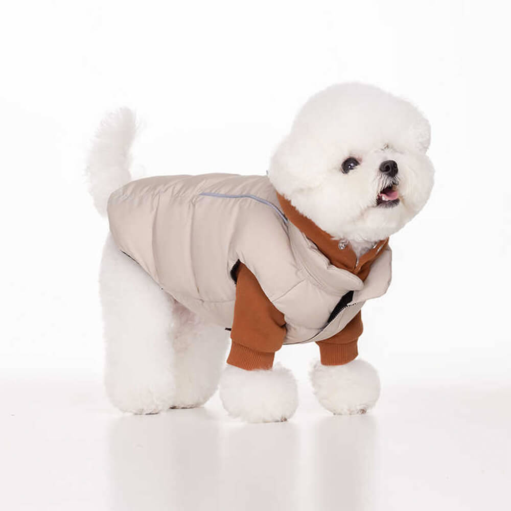 Chaqueta para perros ligera, cálida, acogedora y con rayas reflectantes, impermeable e informal