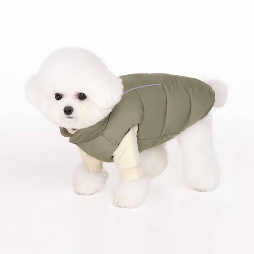 Chaqueta para perros ligera, cálida, acogedora y con rayas reflectantes, impermeable e informal