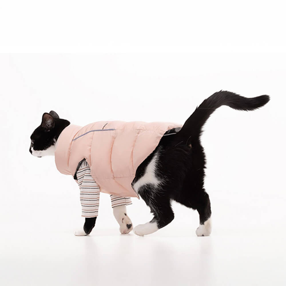 Chaqueta para perros ligera, cálida, acogedora y con rayas reflectantes, impermeable e informal