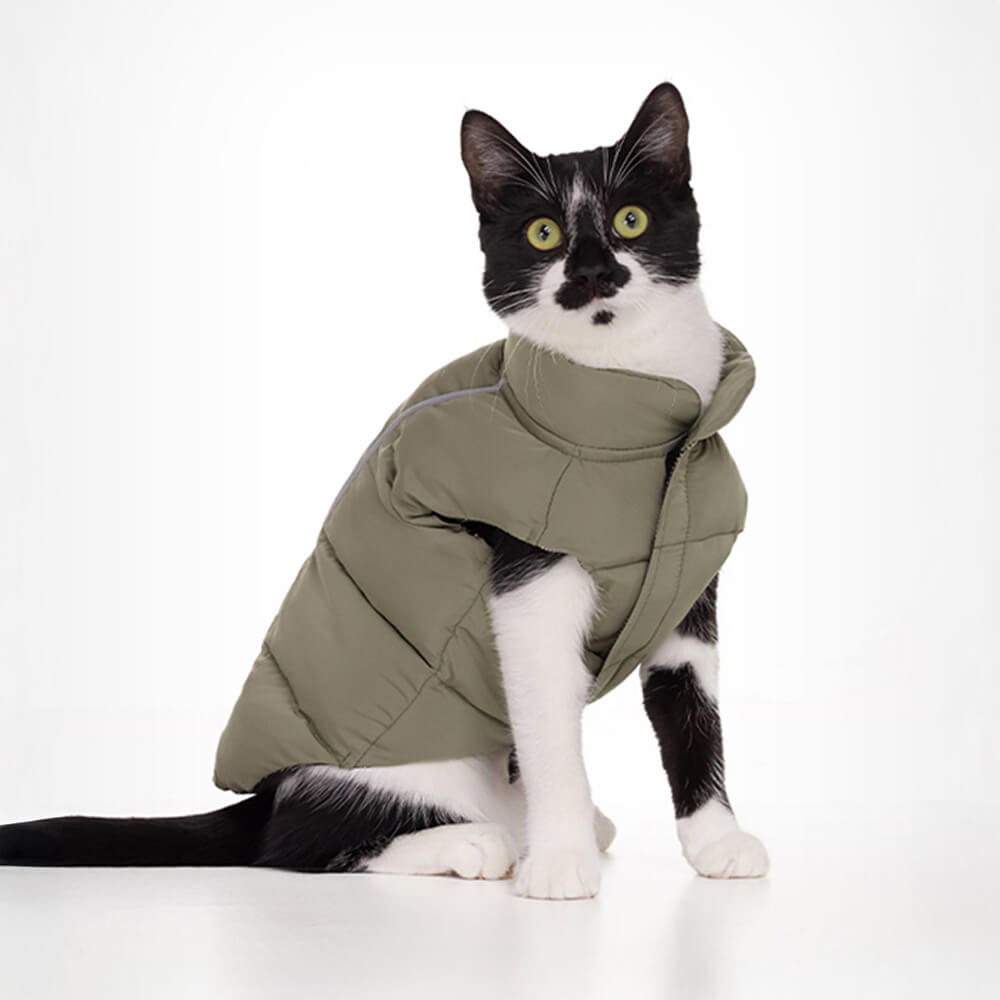 Chaqueta para perros ligera, cálida, acogedora y con rayas reflectantes, impermeable e informal