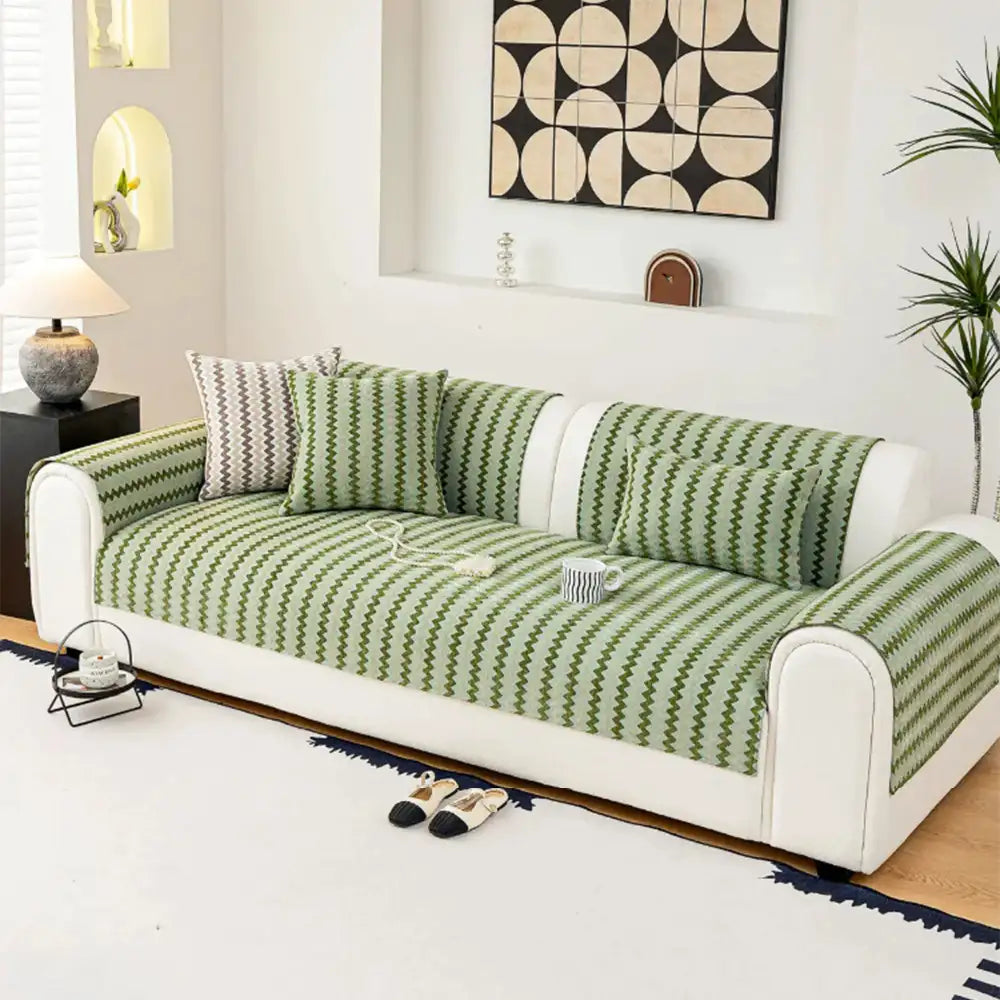 Chenille Art Corrugated Breatable No-Slip Couch Cover Coach