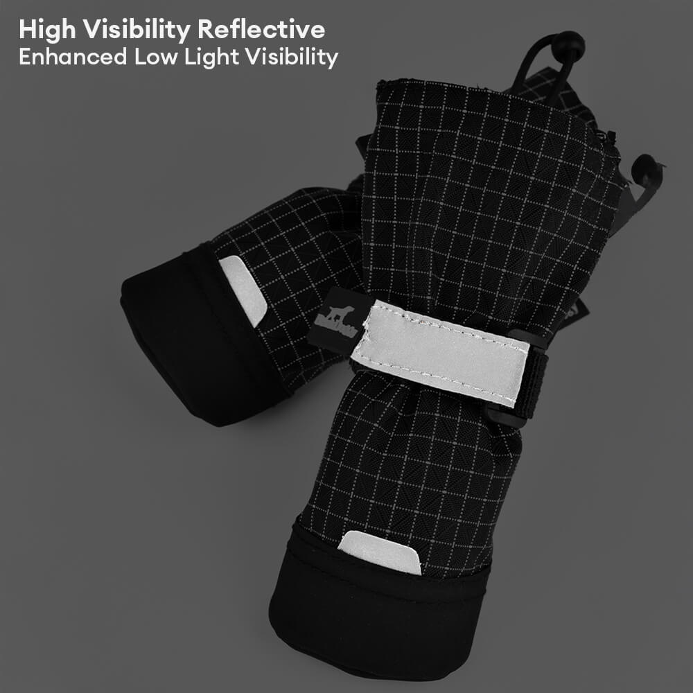 Botas para perros elegantes, impermeables, reflectantes, antideslizantes, de goma y con velcro para exteriores