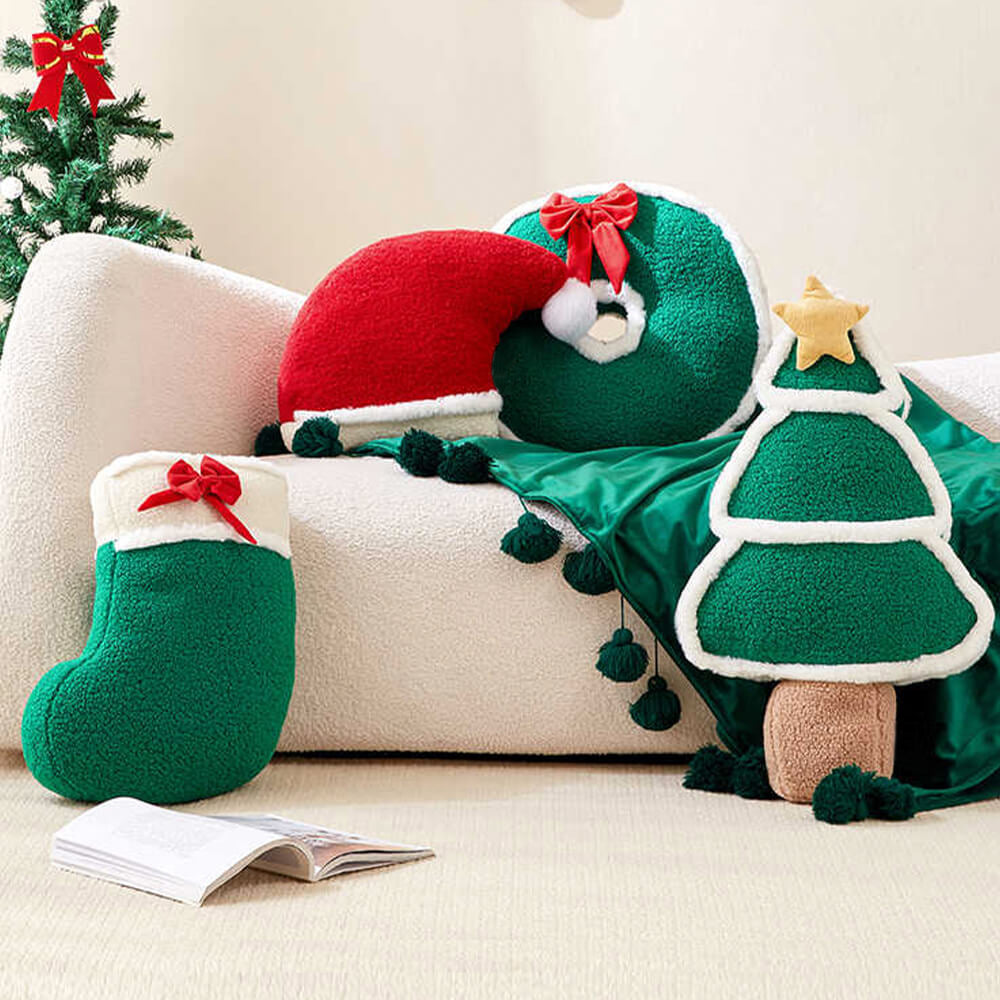 Cojín para sofá con adorno de muñeca grande, duradero y decorativo para Navidad