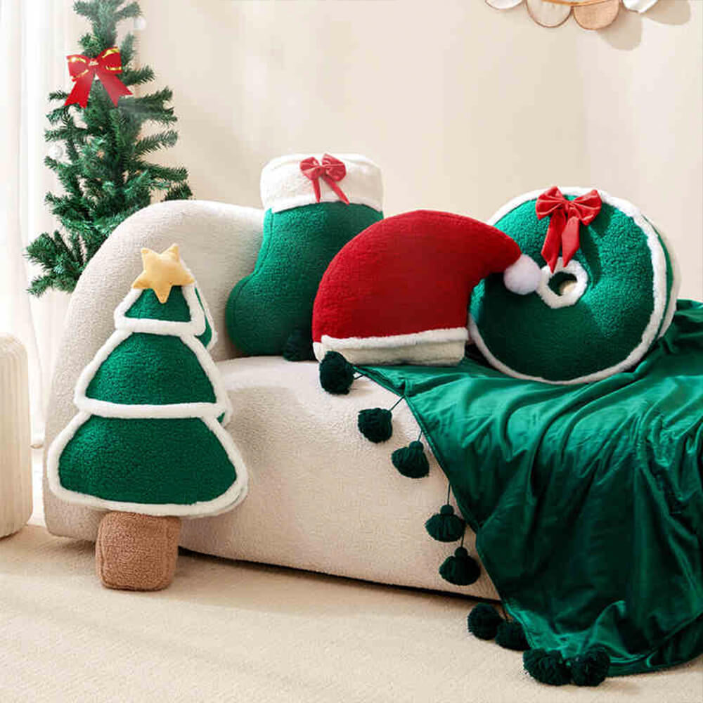 Cojín para sofá con adorno de muñeca grande, duradero y decorativo para Navidad