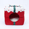 Caja de regalo de Navidad cálida cama semicerrada en la cueva y cama para perros y gatos