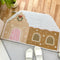 Casa de pan de jengibre navideño duradero alfombra casera decorativa multifuncional sin deslizamiento