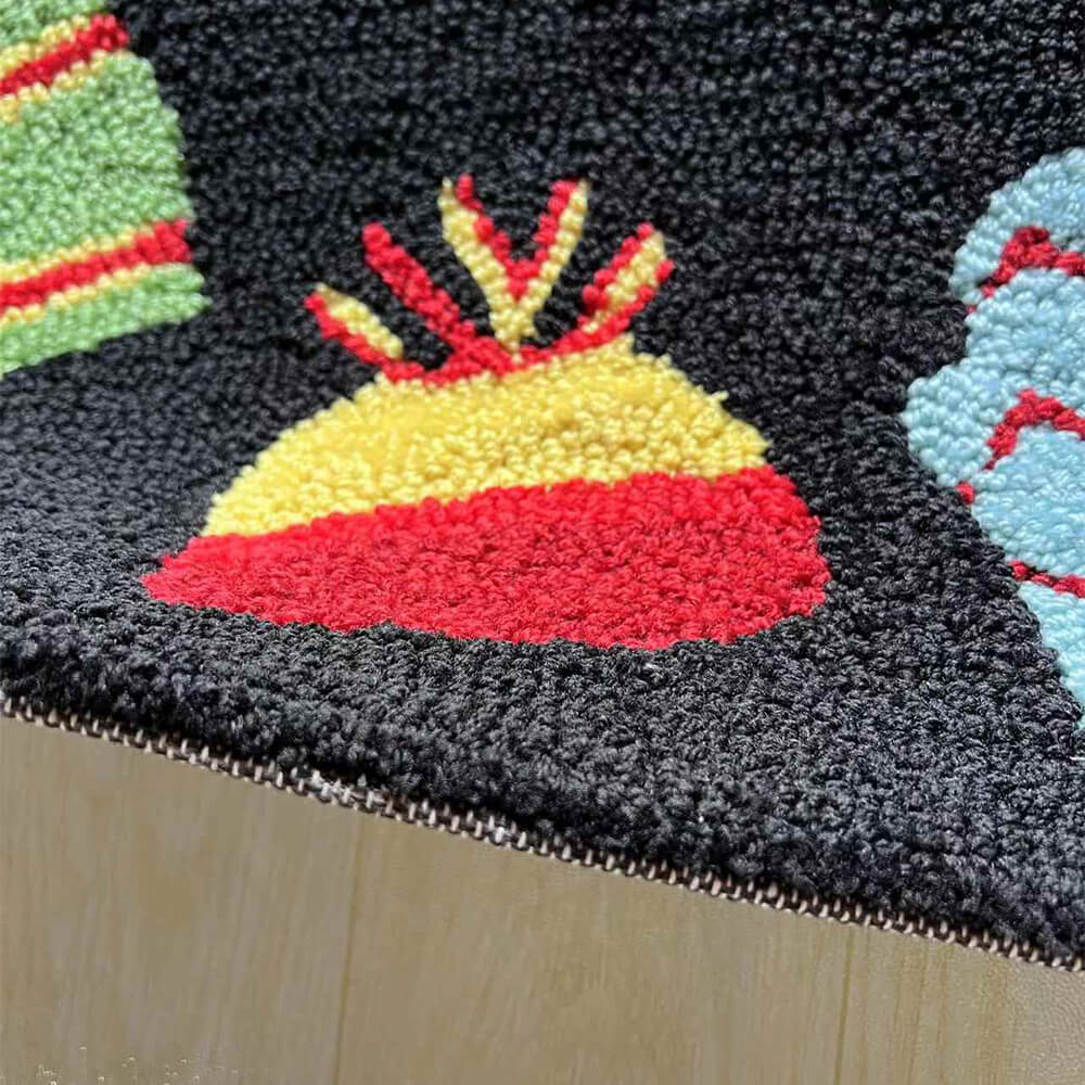 Alfombra decorativa multiusos con diseño de dibujos animados de guantes navideños para el hogar