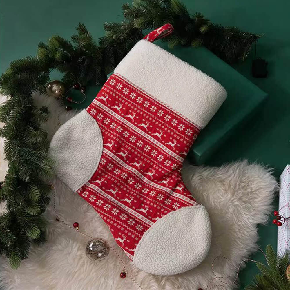 Saco de dormir semicerrado y cálido para mascotas con decoración multifuncional de medias navideñas