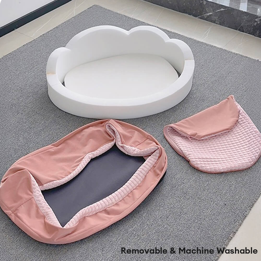 Cama reversible antideslizante lavable y refrescante para perros y gatos con forma de nube