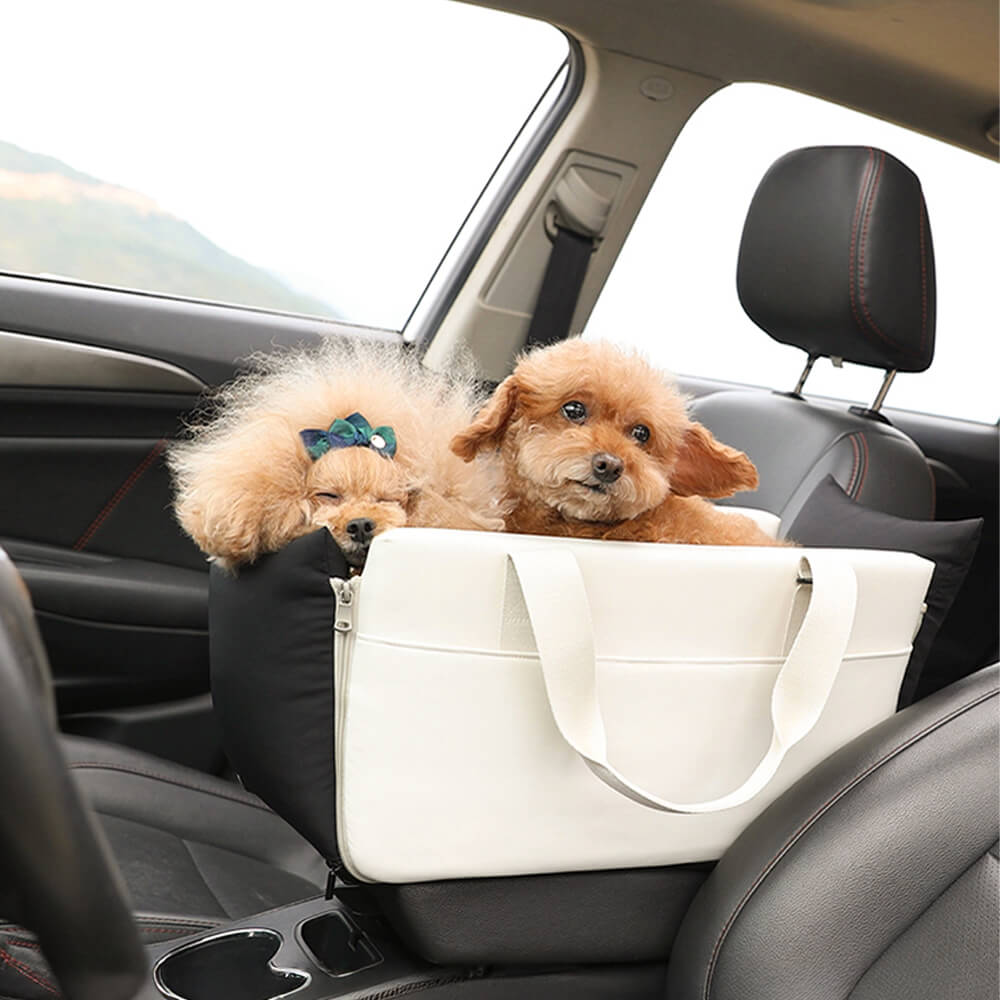 Transportador de mascotas portátil a prueba de agua con bloque de color para consola de coche.