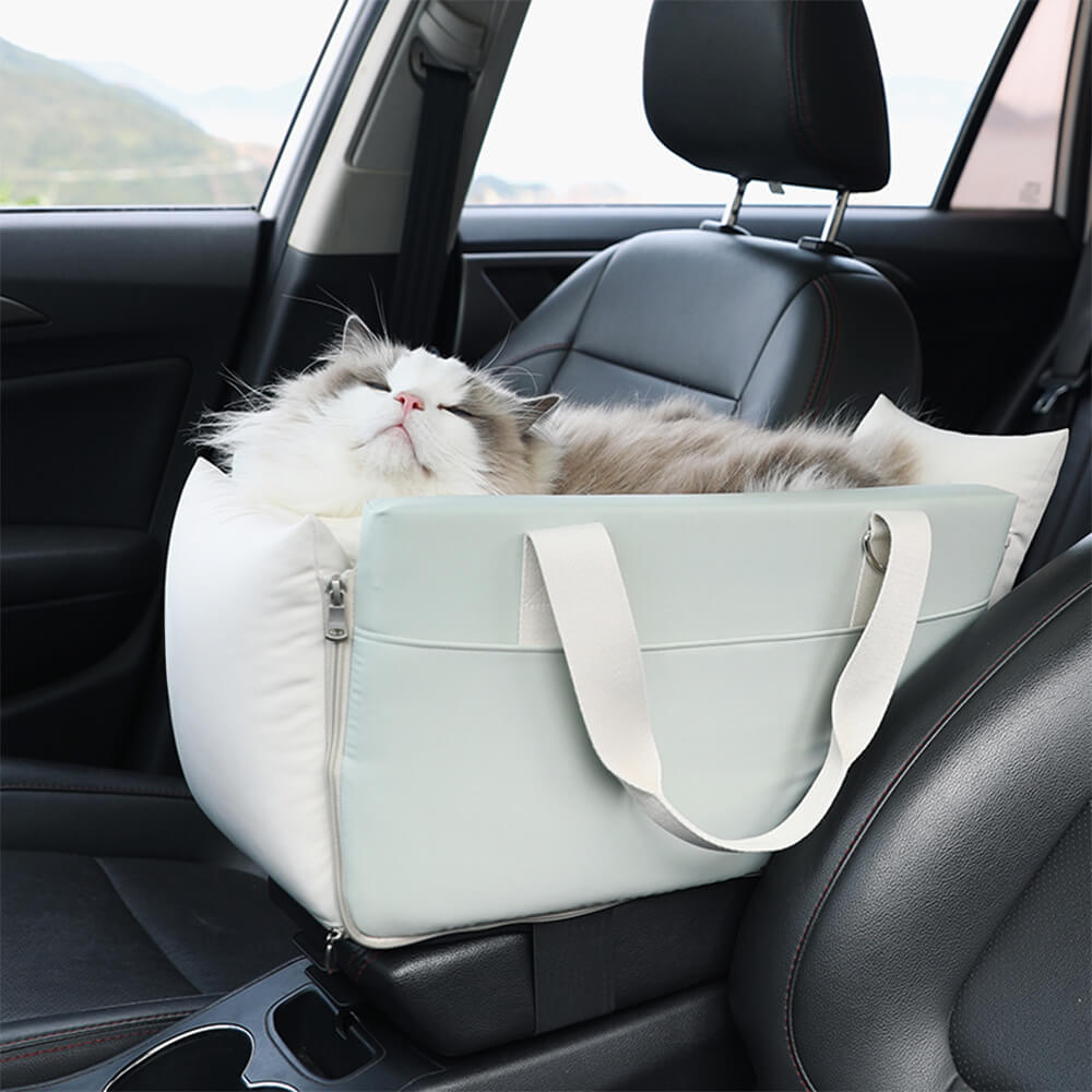 Transportador de mascotas portátil a prueba de agua con bloque de color para consola de coche.