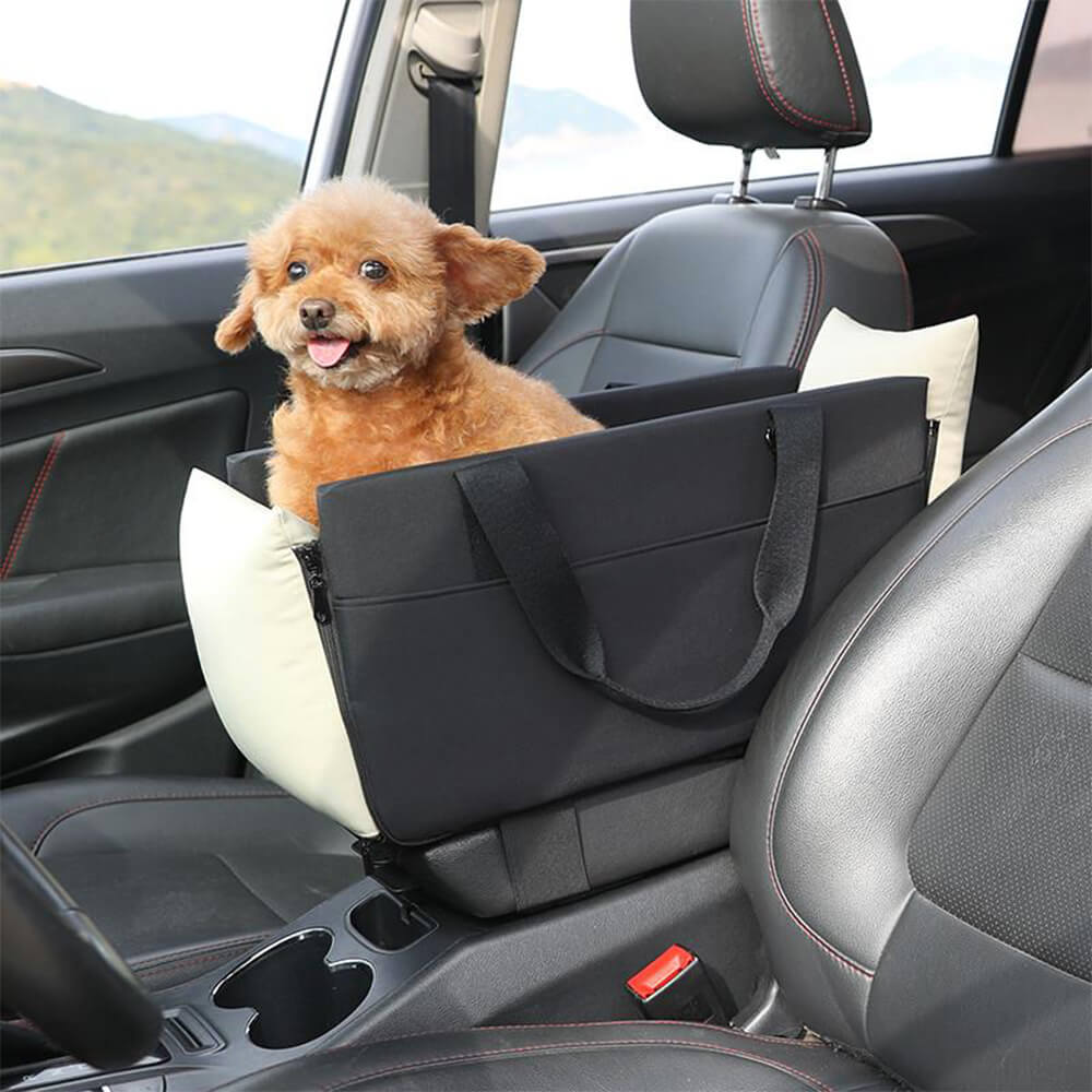 Transportador de mascotas portátil a prueba de agua con bloque de color para consola de coche.