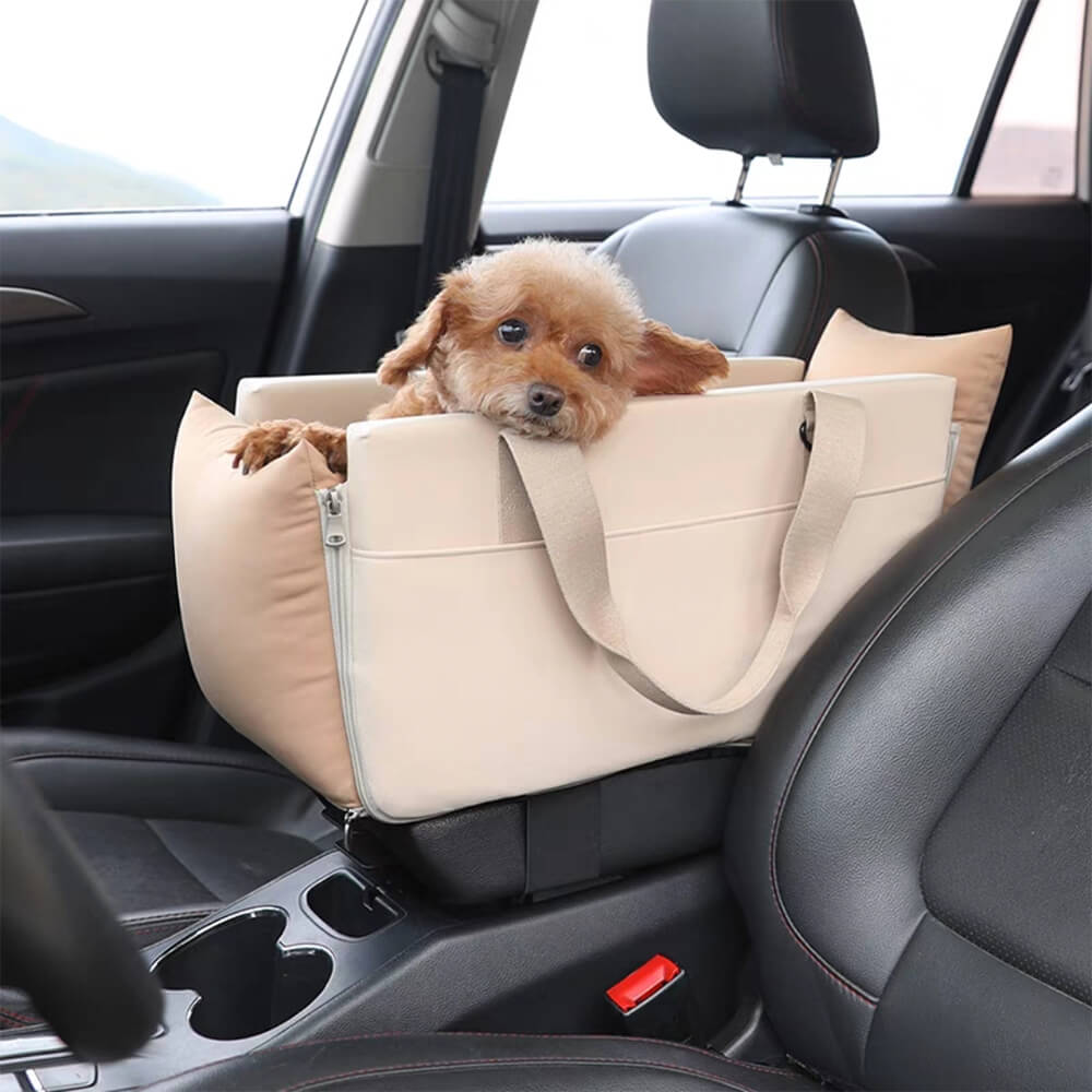 Transportador de mascotas portátil a prueba de agua con bloque de color para consola de coche.