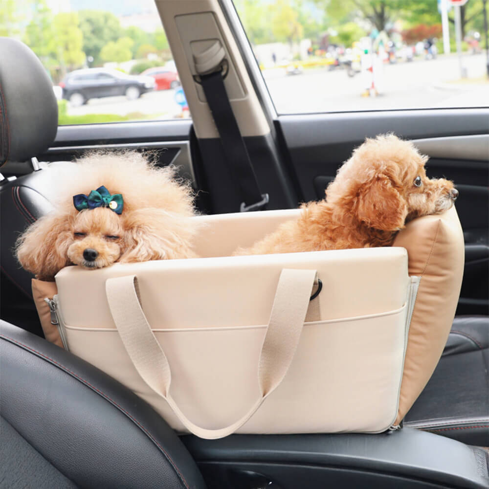 Transportador de mascotas portátil a prueba de agua con bloque de color para consola de coche.