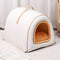 Cozy Enclosed Water-Repellent Washable Cat Cave Deep Sleep Dog Bed