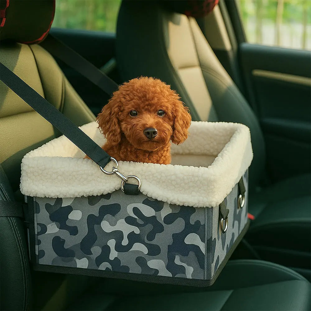 Asiento elevador de perro plegable y acogedor con forro lavable para la seguridad de mascotas pequeñas en los viajes