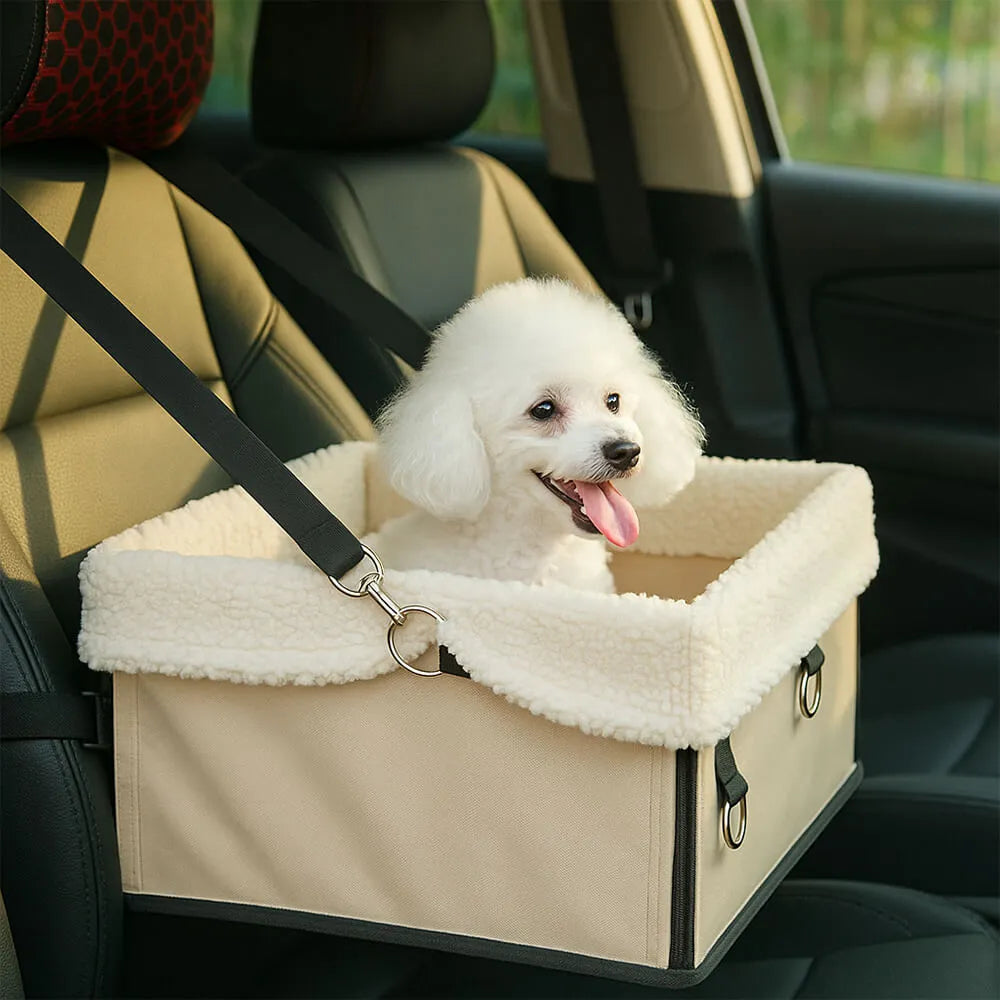 Asiento elevador de perro plegable y acogedor con forro lavable para la seguridad de mascotas pequeñas en los viajes